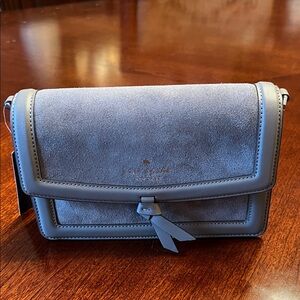 Kate Spade Gray Suede Crossbody Bag or carry as Clutch NWT